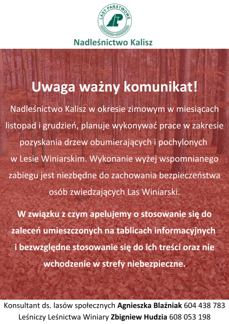 Ważny komunikat - Las Winiarski